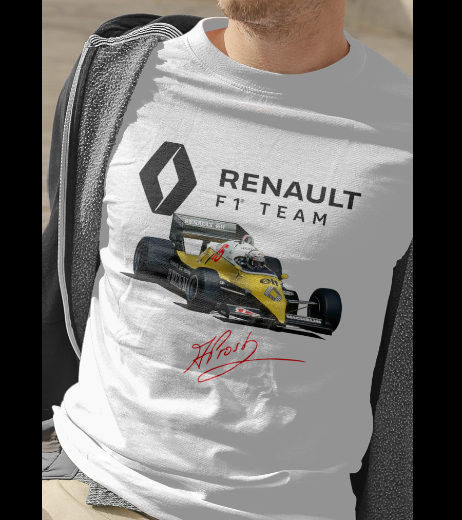 Renault F1 Team Alain Prost Racing Car Signature T-Shirt