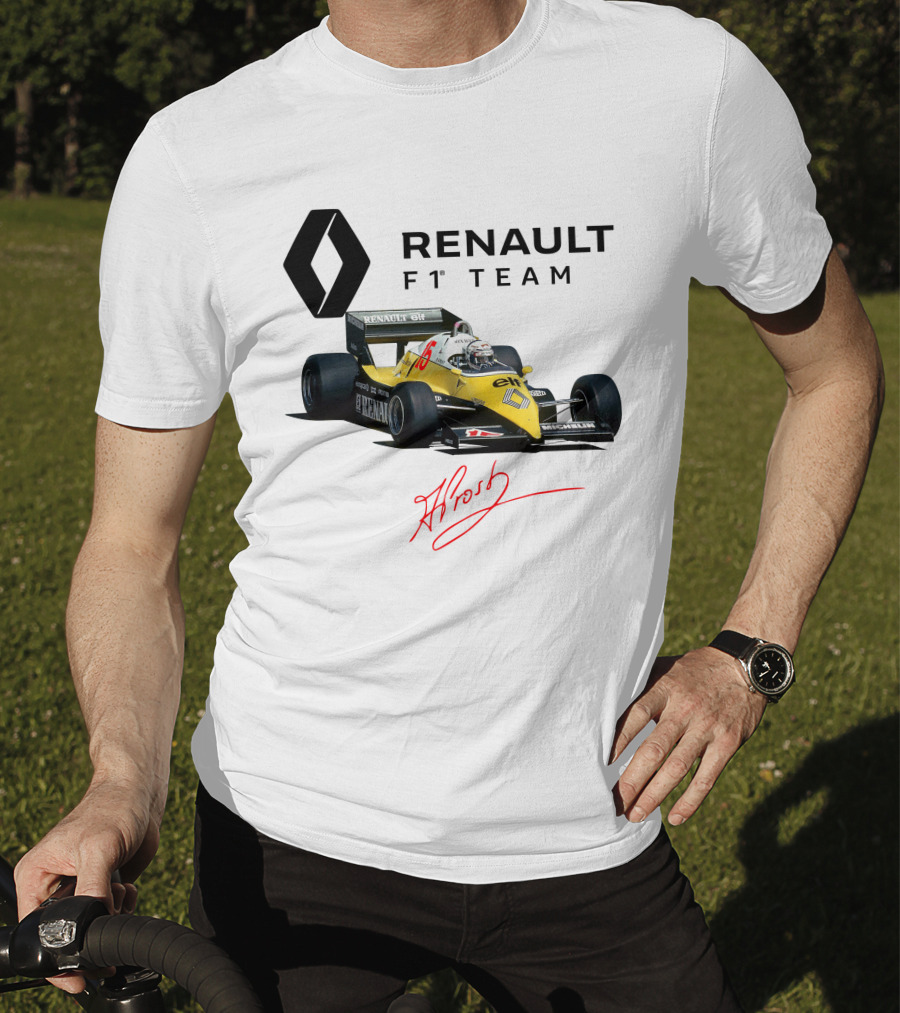 Renault F1 Team Alain Prost Racing Car Signature T-Shirt