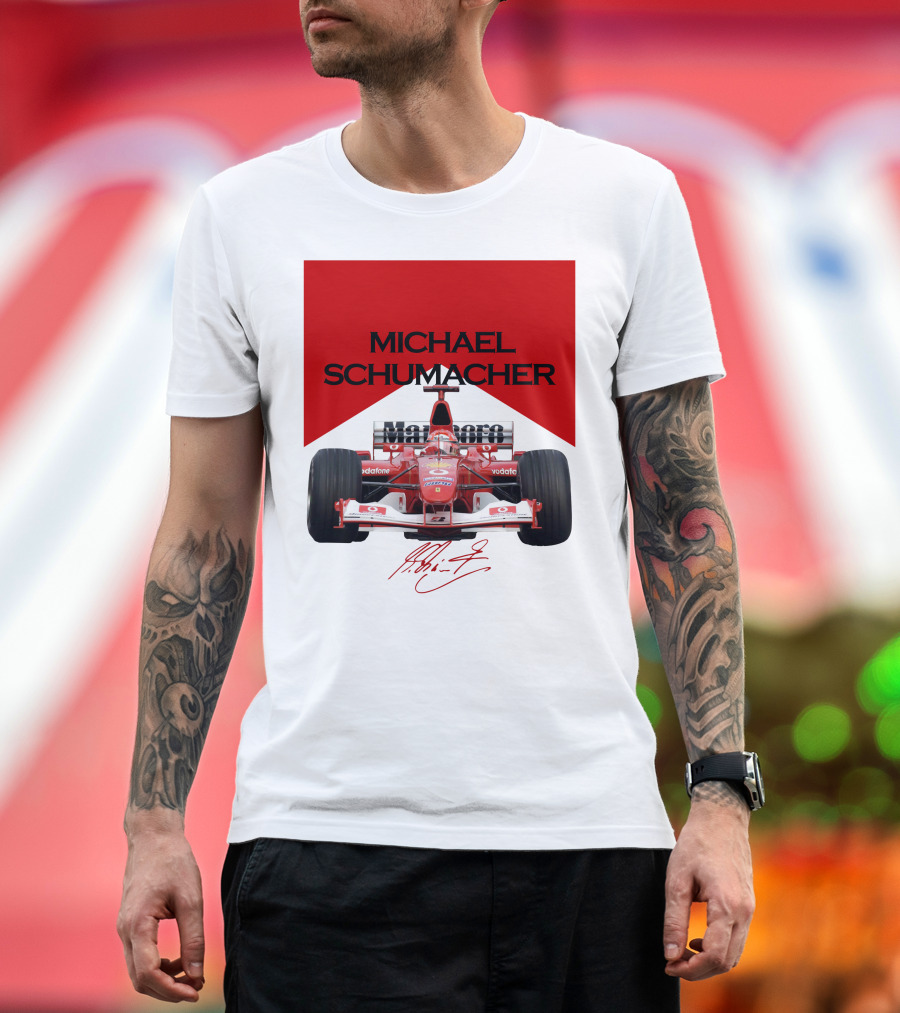 Michael Schumacher Formula One Racing Car Signature T-Shirt