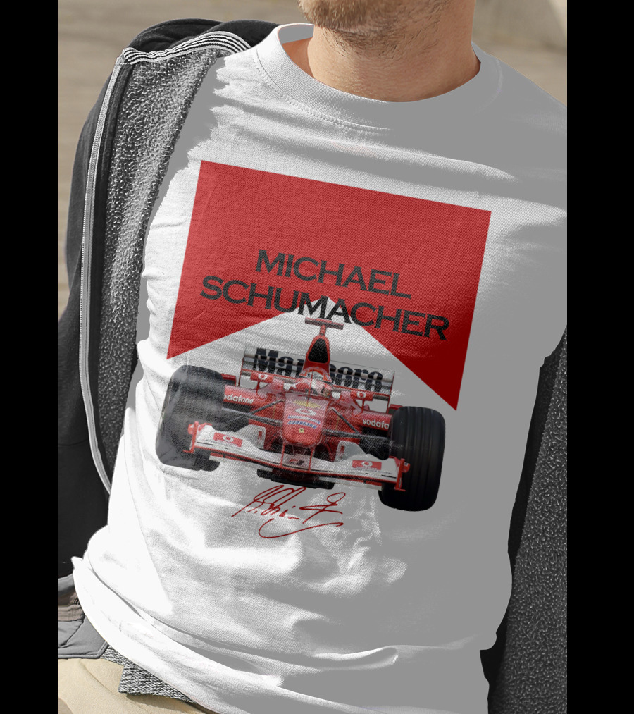 Michael Schumacher Formula One Racing Car Signature T-Shirt