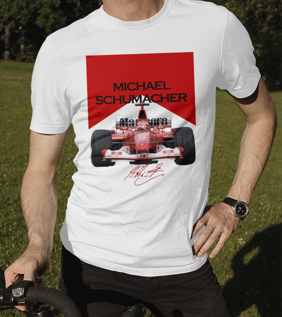 Michael Schumacher Formula One Racing Car Signature T-Shirt