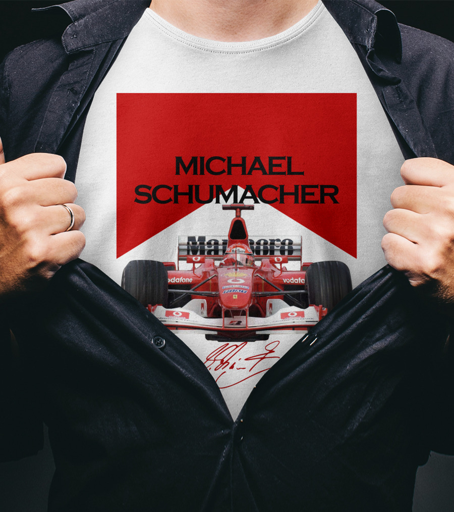 Michael Schumacher Formula One Racing Car Signature T-Shirt
