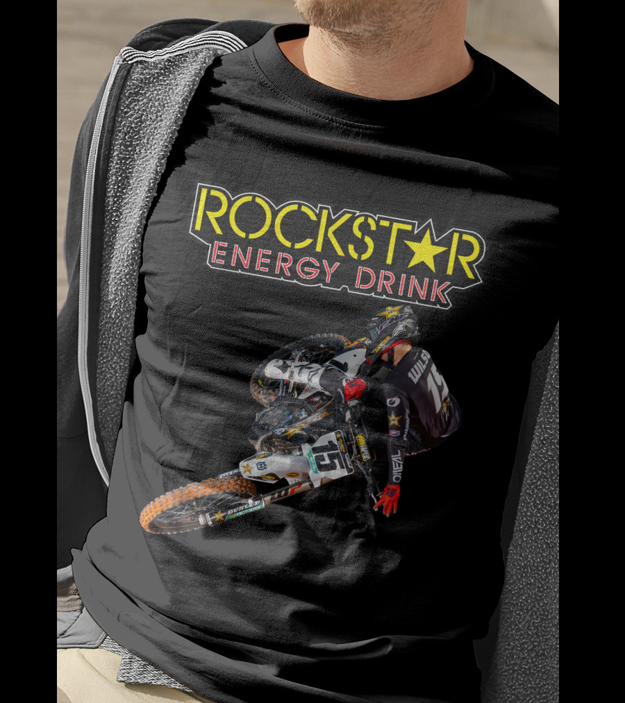 Dean Wilson 15 Rockstar Energy Drink Motocross Racing Team T-Shirt