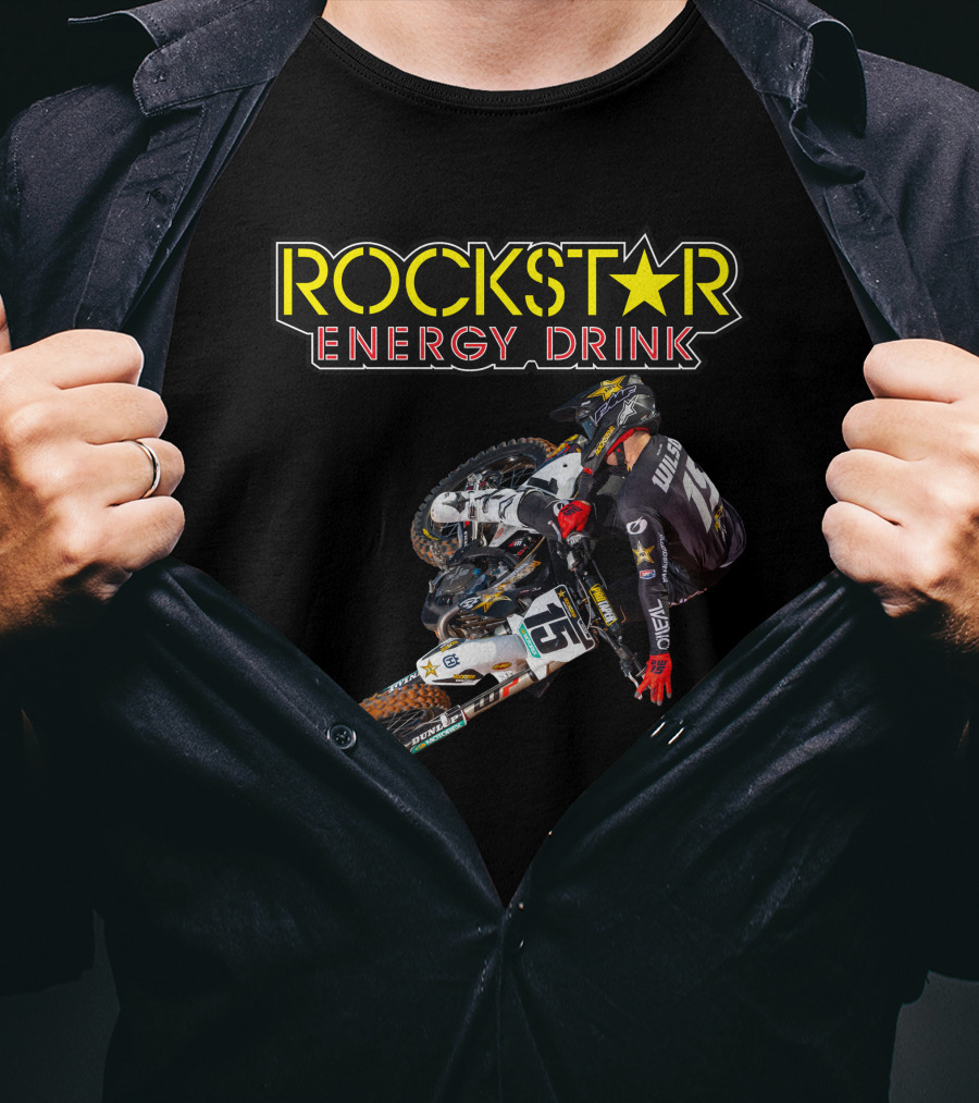 Dean Wilson 15 Rockstar Energy Drink Motocross Racing Team T-Shirt