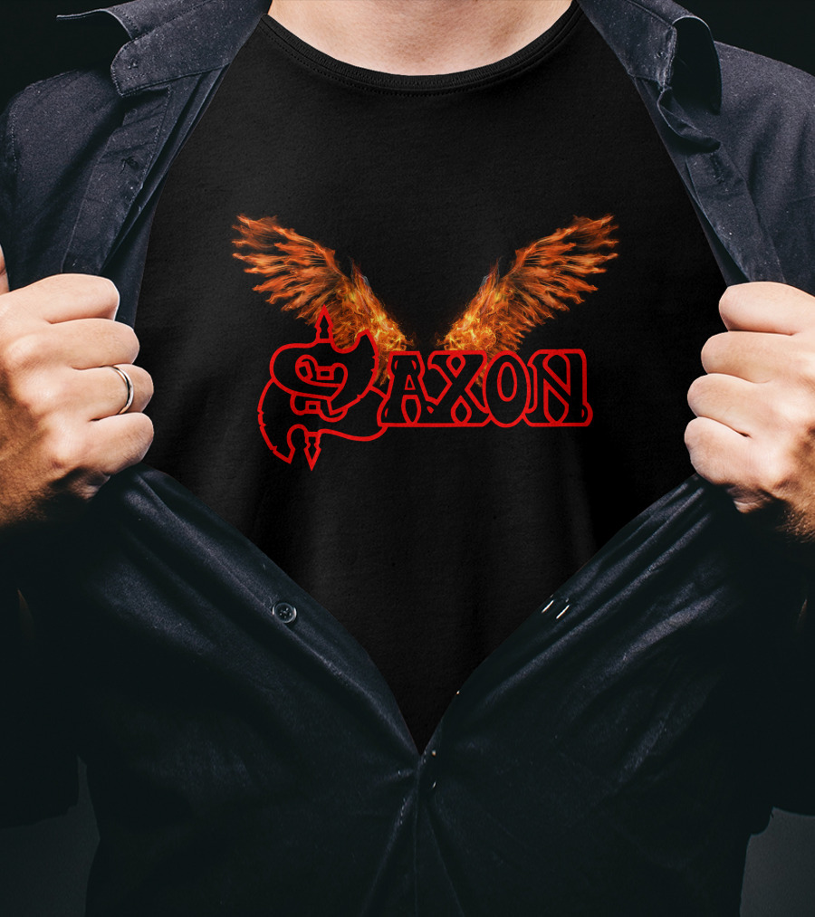 SAXON Flaming Wings Iconic Band T-Shirt