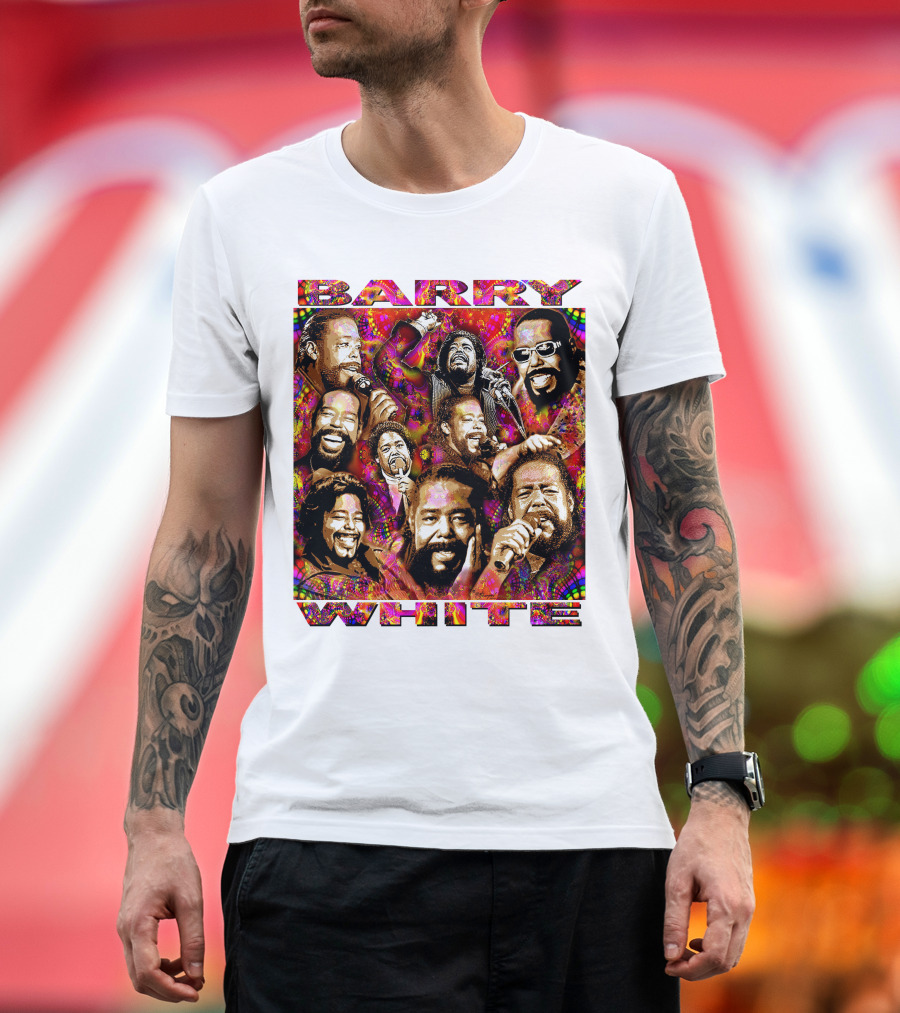 BARRY WHITE 31 Collage of Iconic Vocal Performances T-Shirt