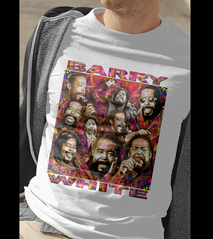 BARRY WHITE 31 Collage Of Iconic Vocal Performances T-Shirt