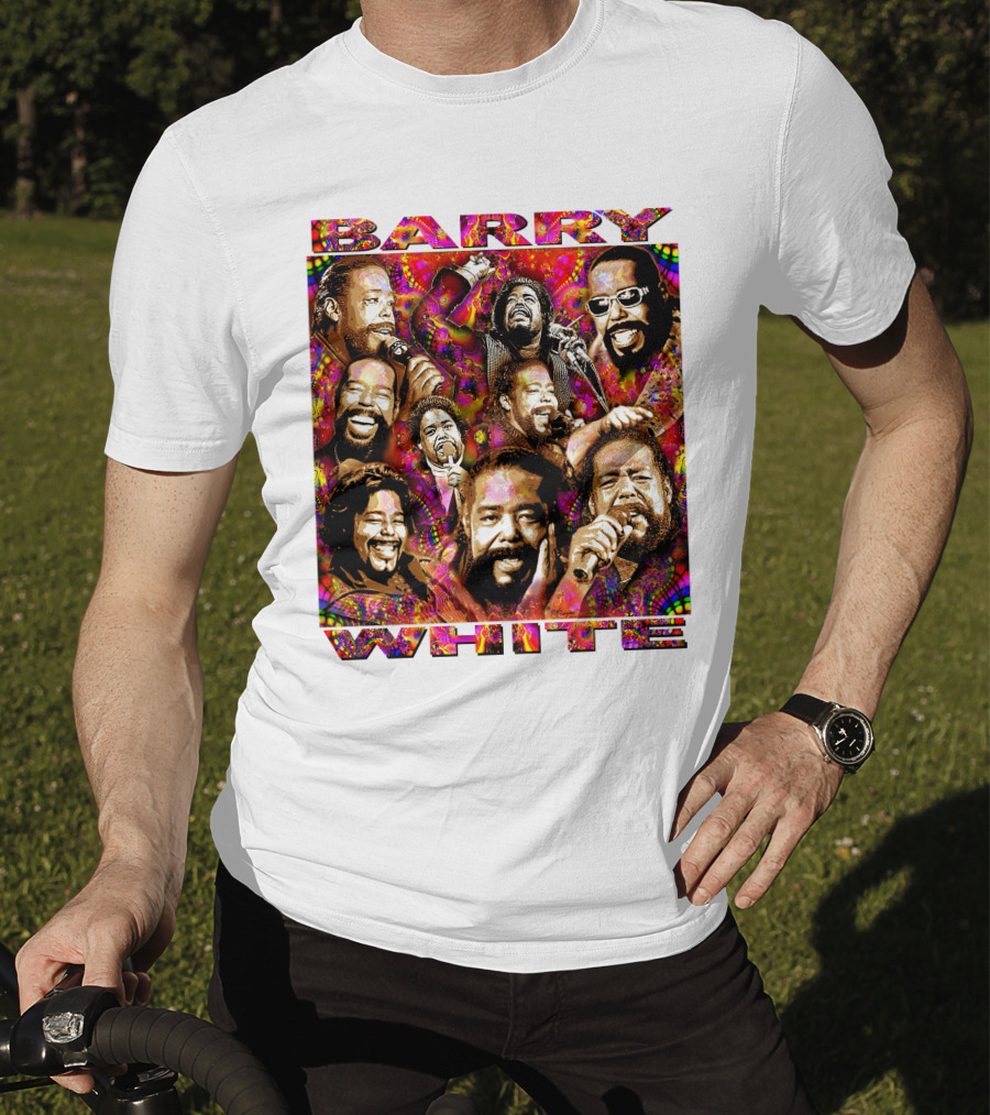 BARRY WHITE 31 Collage Of Iconic Vocal Performances T-Shirt
