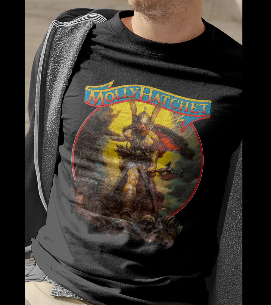 Molly Hatchet Flirting With Disaster Viking Warrior Fantasy T-Shirt