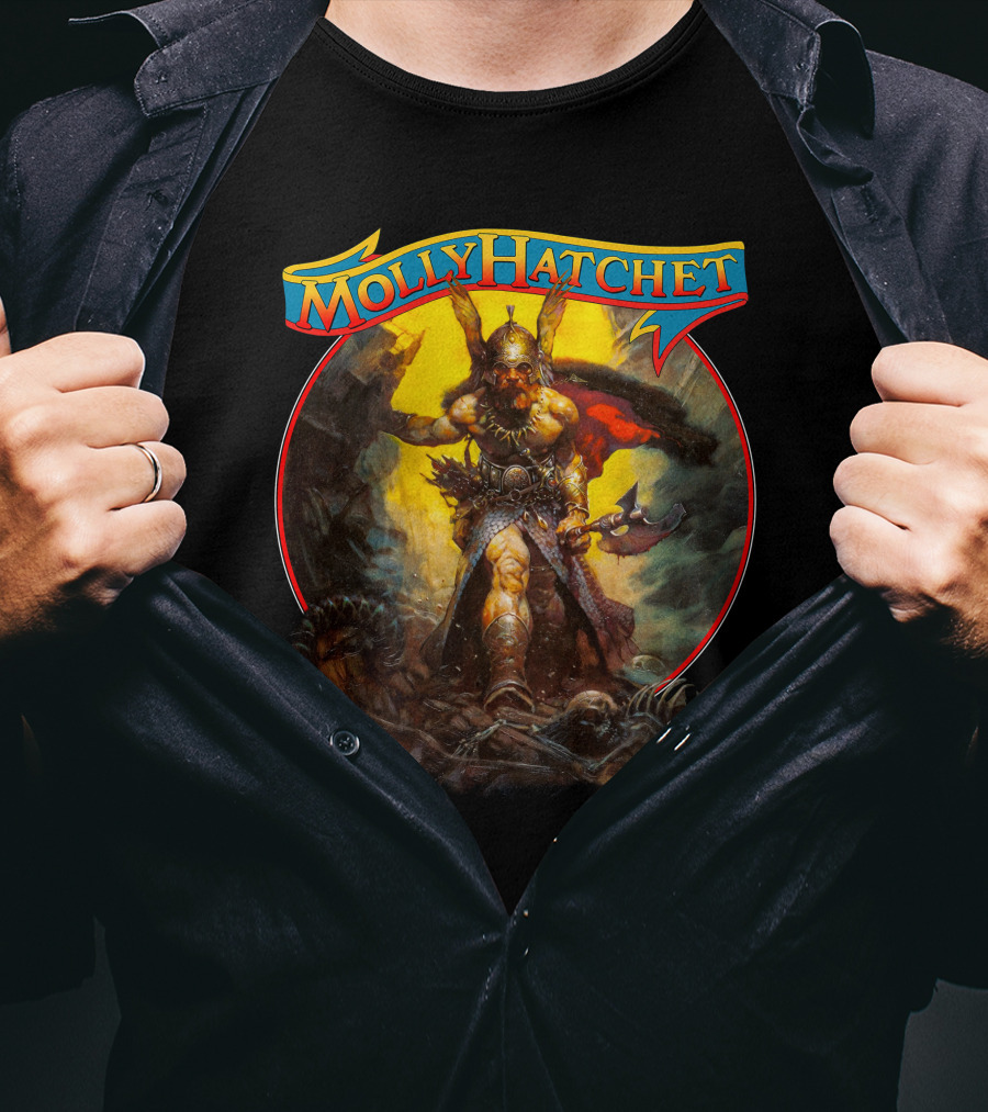 Molly Hatchet Flirting With Disaster Viking Warrior Fantasy T-Shirt