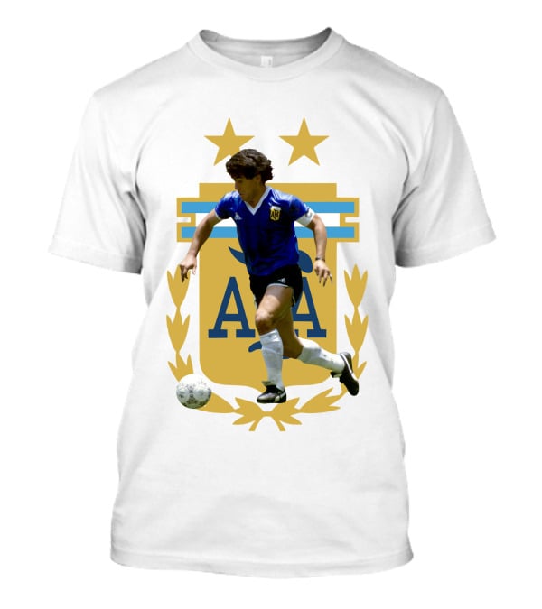 Maradona Argentina AFA Football Legend Blue Jersey T-Shirt