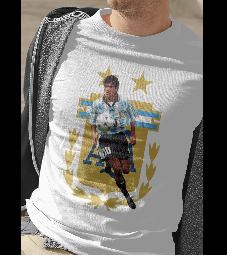 Argentinian Soccer Legend Number 10 Ortega AFA Emblem T-Shirt