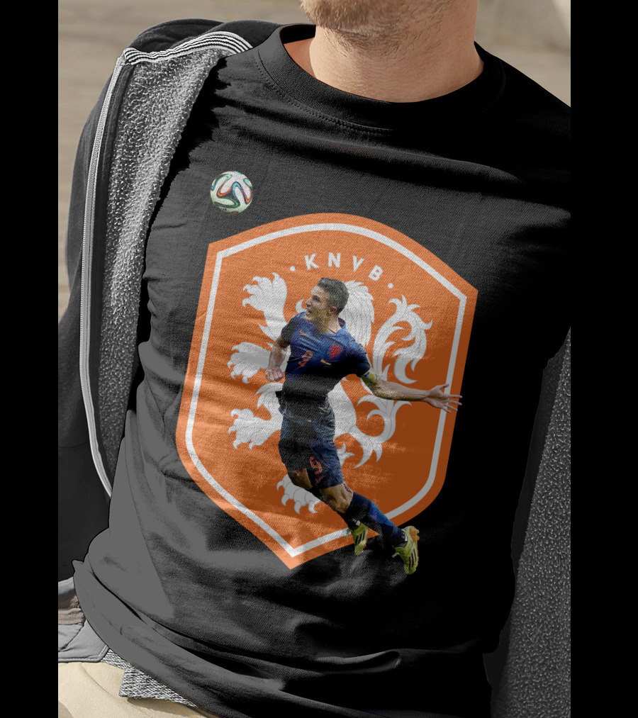 KNVB Netherlands Flying Header Football Icon Robin Van Persie T-Shirt