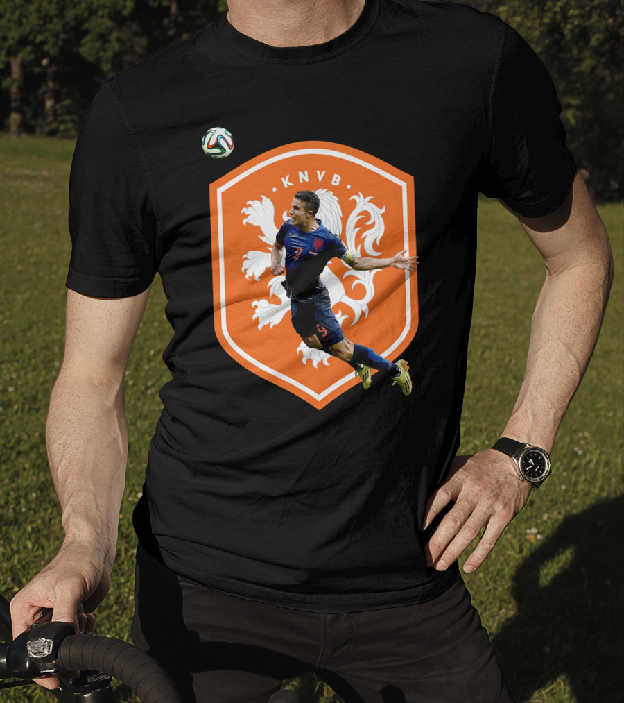 KNVB Netherlands Flying Header Football Icon Robin Van Persie T-Shirt