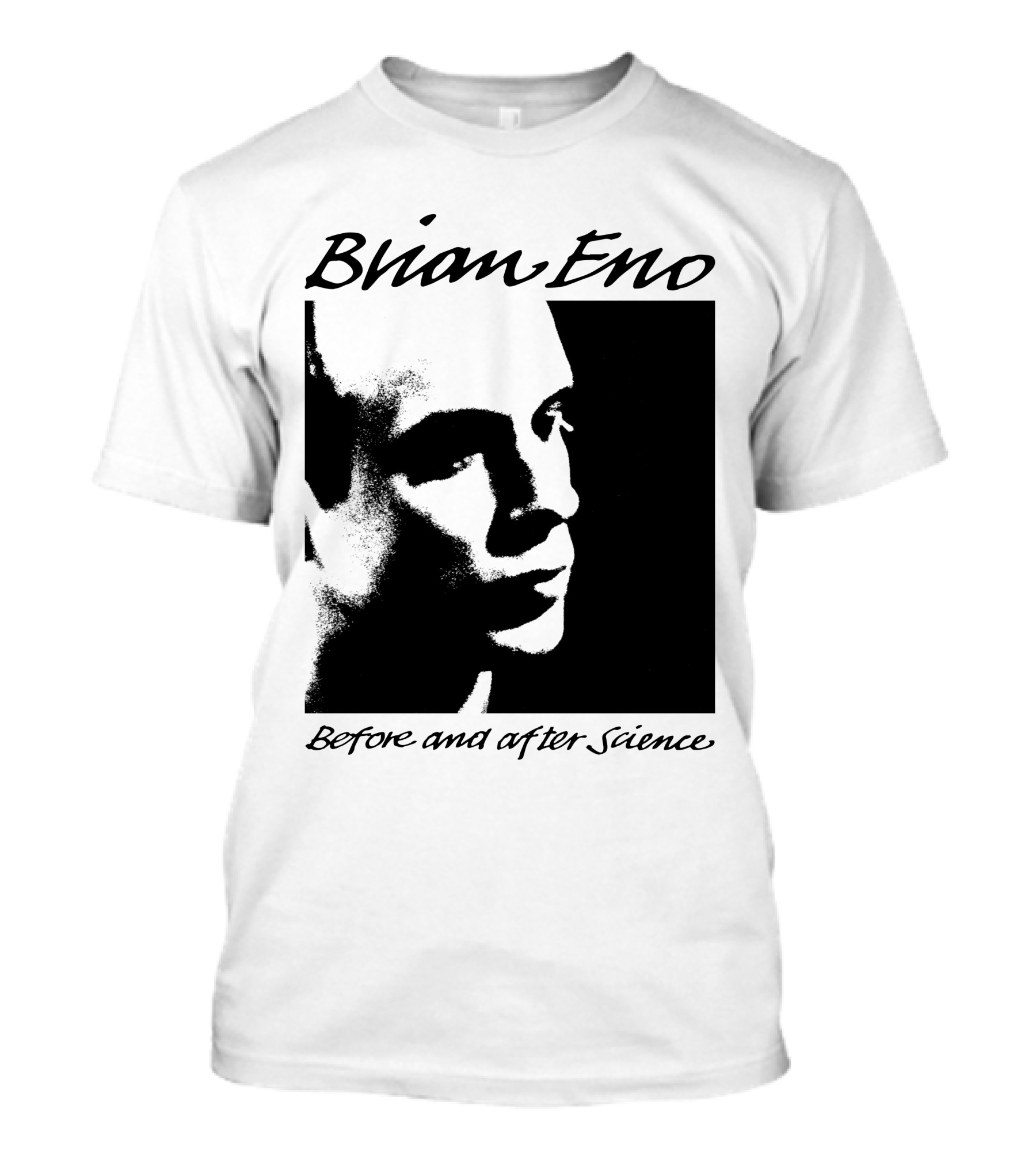 Brian Eno Before And After Science Album Face Black And White Profile T-Shirt