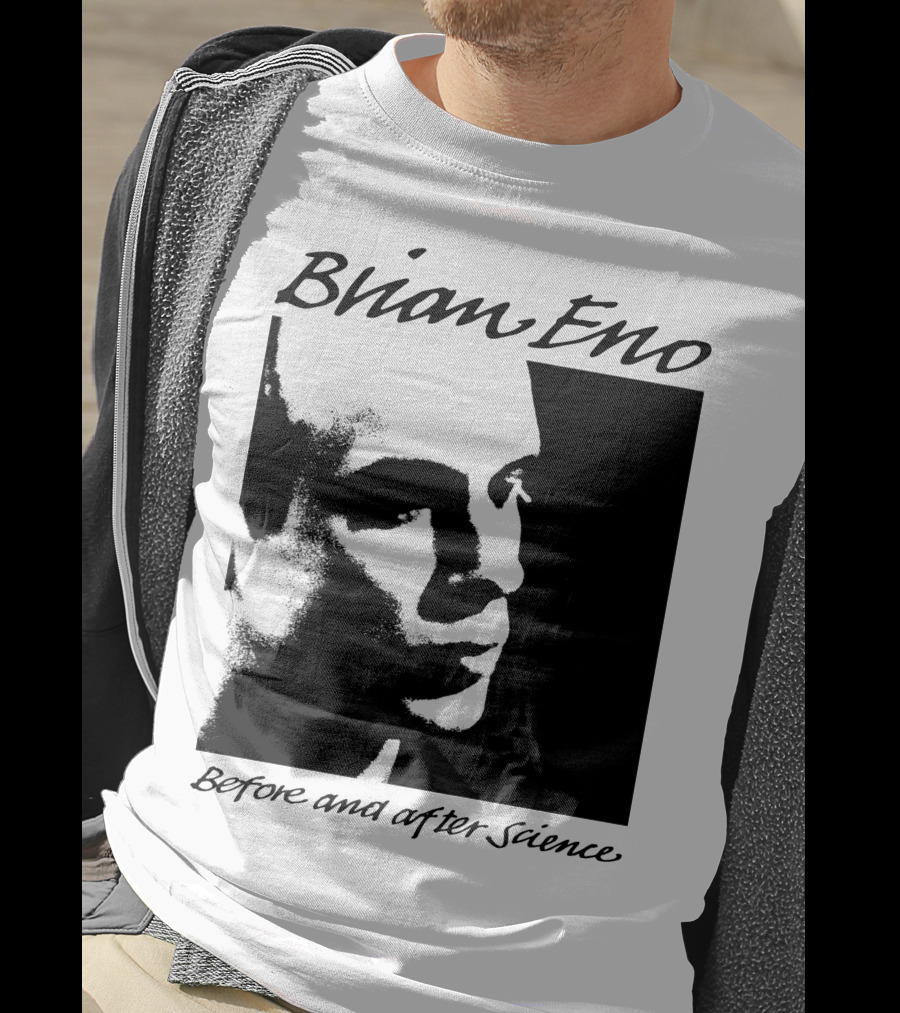 Brian Eno Before And After Science Album Face Black And White Profile T-Shirt