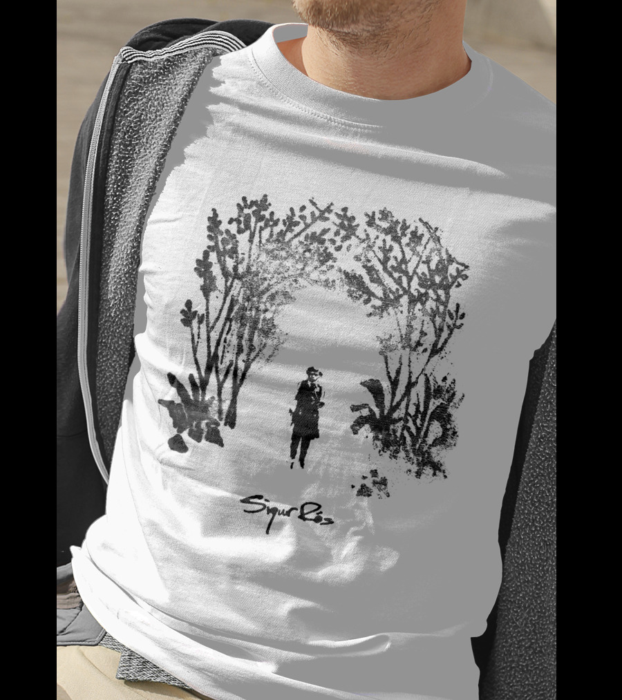 Sigur Ros Black And White Nature Silhouette With Figure T-Shirt