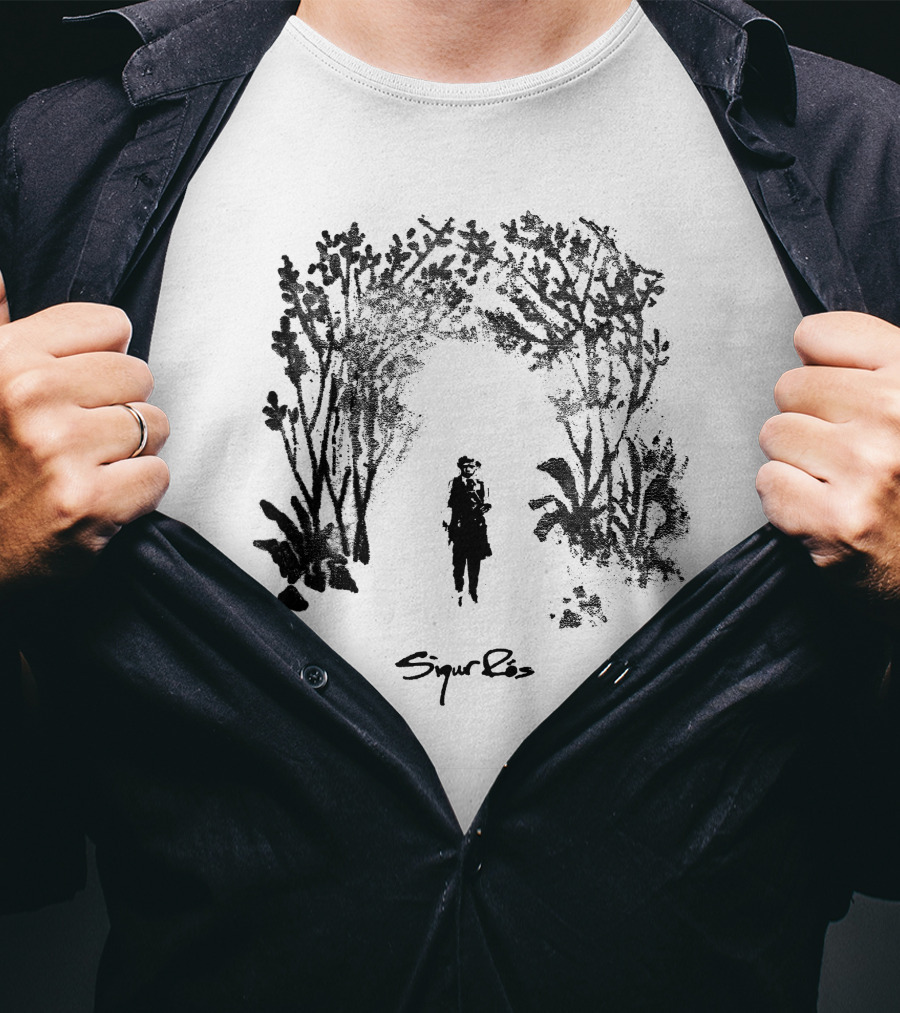 Sigur Ros Black And White Nature Silhouette With Figure T-Shirt