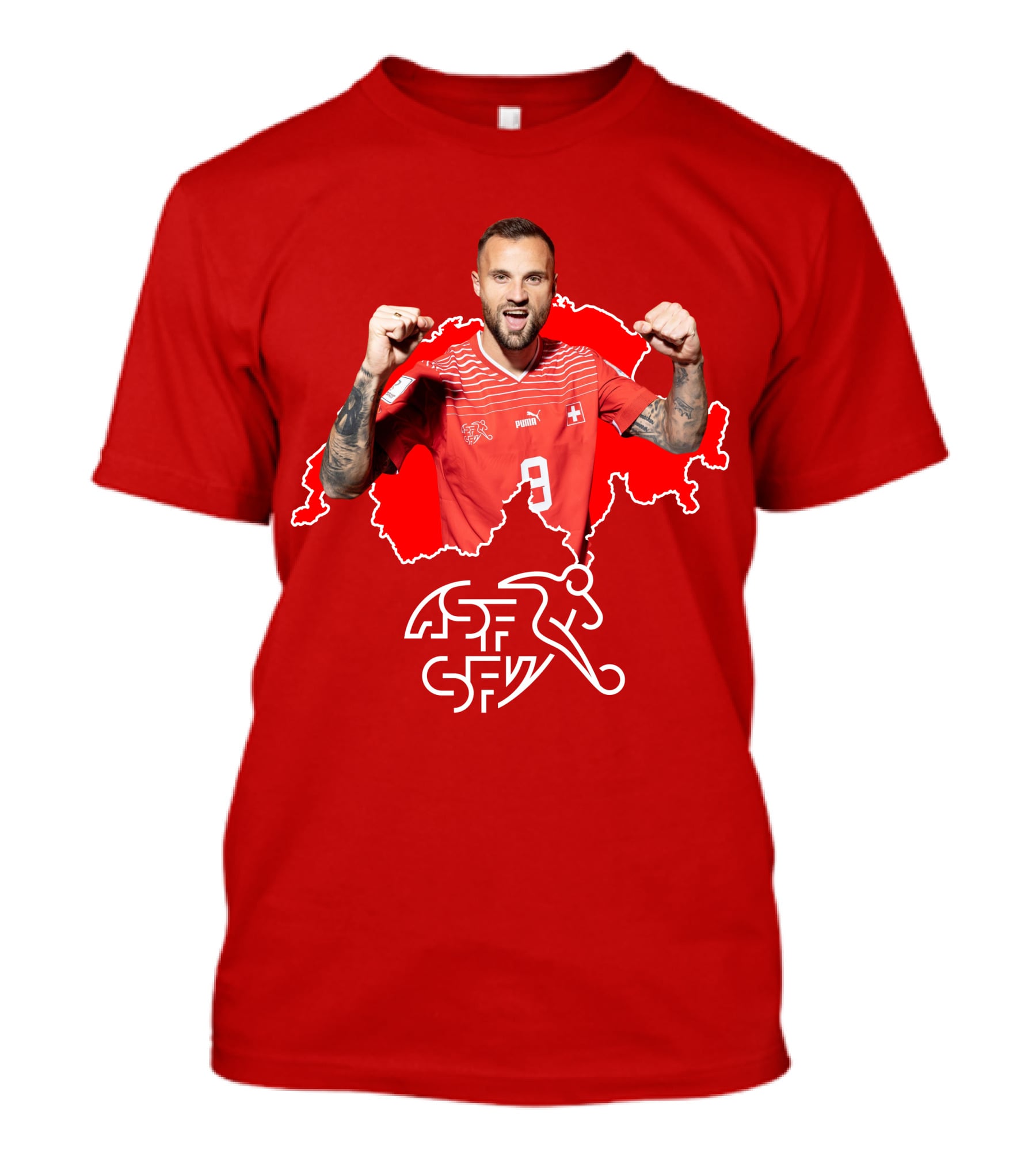 Haris Seferovic Switzerland Football Jersey Number 9 T-Shirt