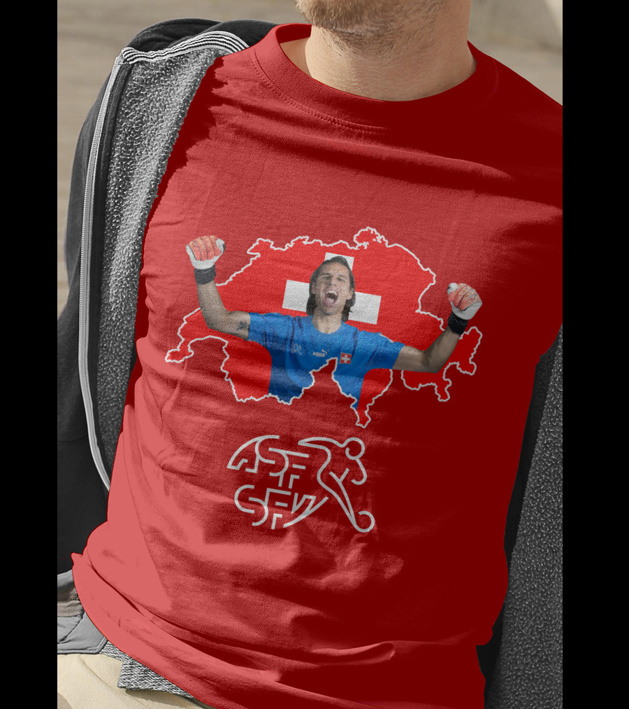 Yann Sommer Swiss Football Goalkeeper Celebration Map T-Shirt