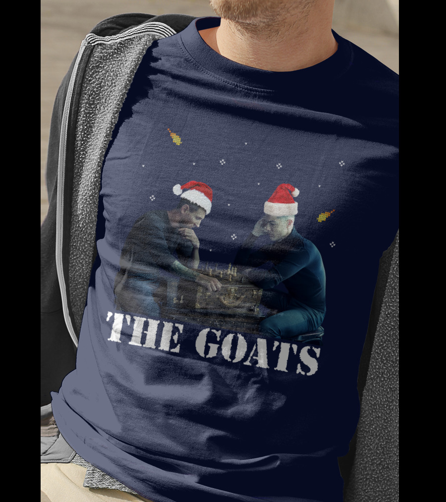 The Goat Xmas Chess Match With Santa Hats T-Shirt