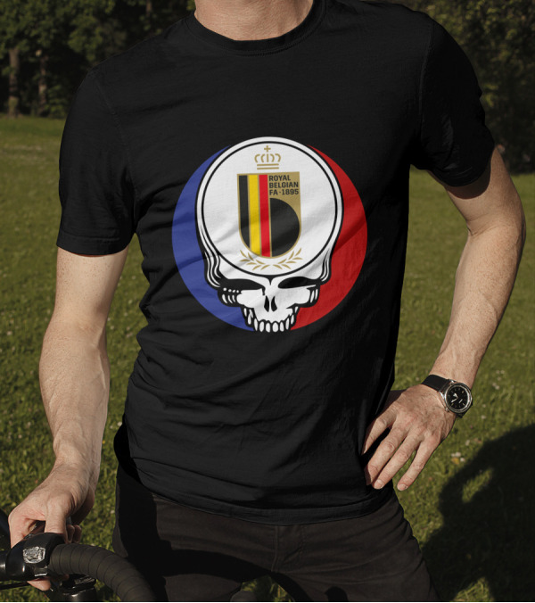 Belgian Red Devils Grateful Dead Royal Belgian FA 1895 Skull Emblem T-Shirt