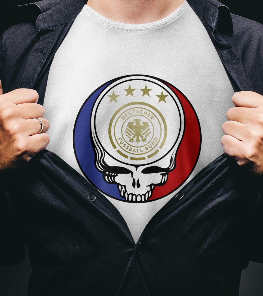 Germany Football Team Deutscher Fussball-Bund Grateful Dead Skull T-Shirt