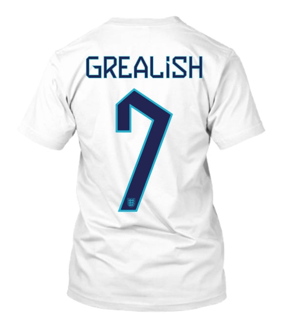 Jack Grealish 7 Three Lions England Football Star Badge T-Shirt