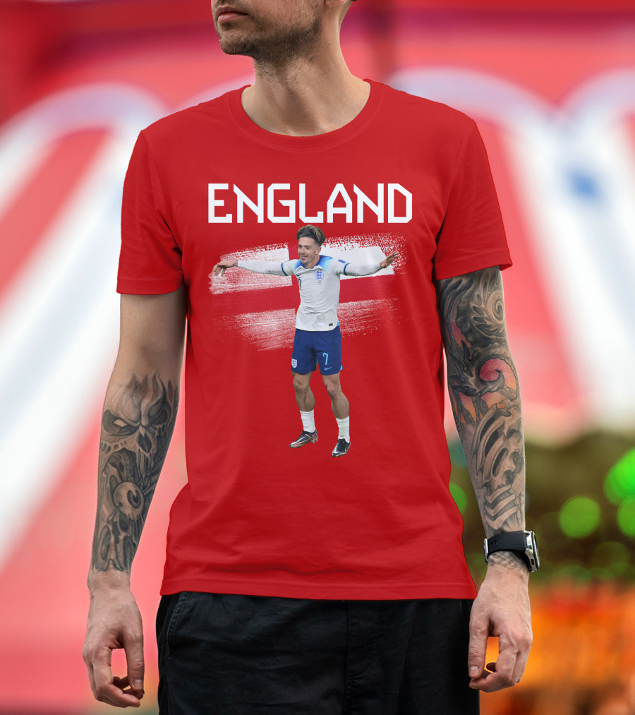 Jack Grealish England Soccer Celebration St George's Cross T-Shirt