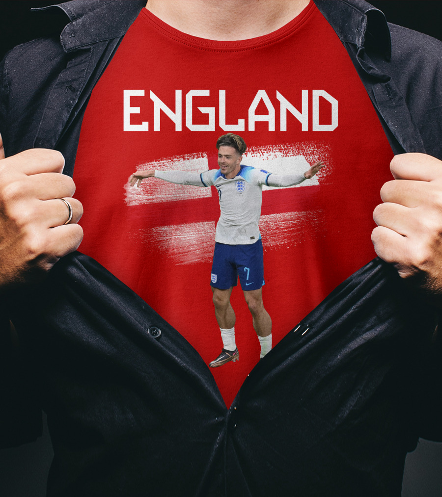 Jack Grealish England Soccer Celebration St George's Cross T-Shirt
