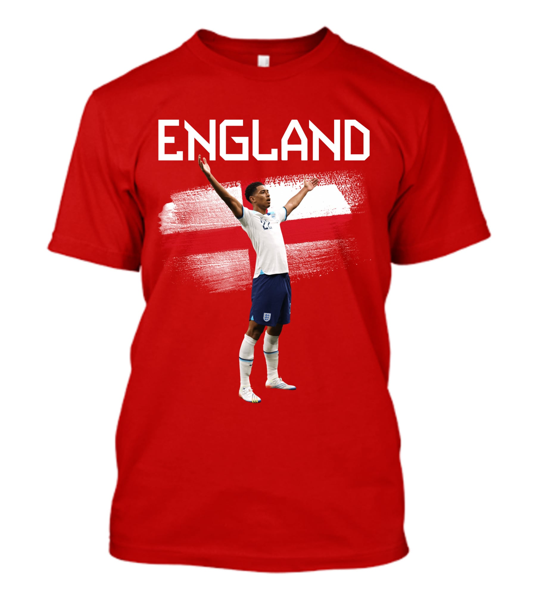 Jude Bellingham England Football Celebration With Red Cross T-Shirt