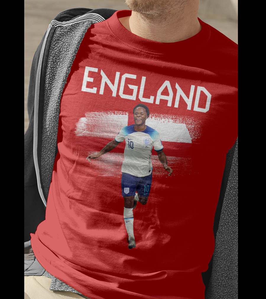 Raheem Sterling England Football 10 Euro Kit Cross Background T-Shirt