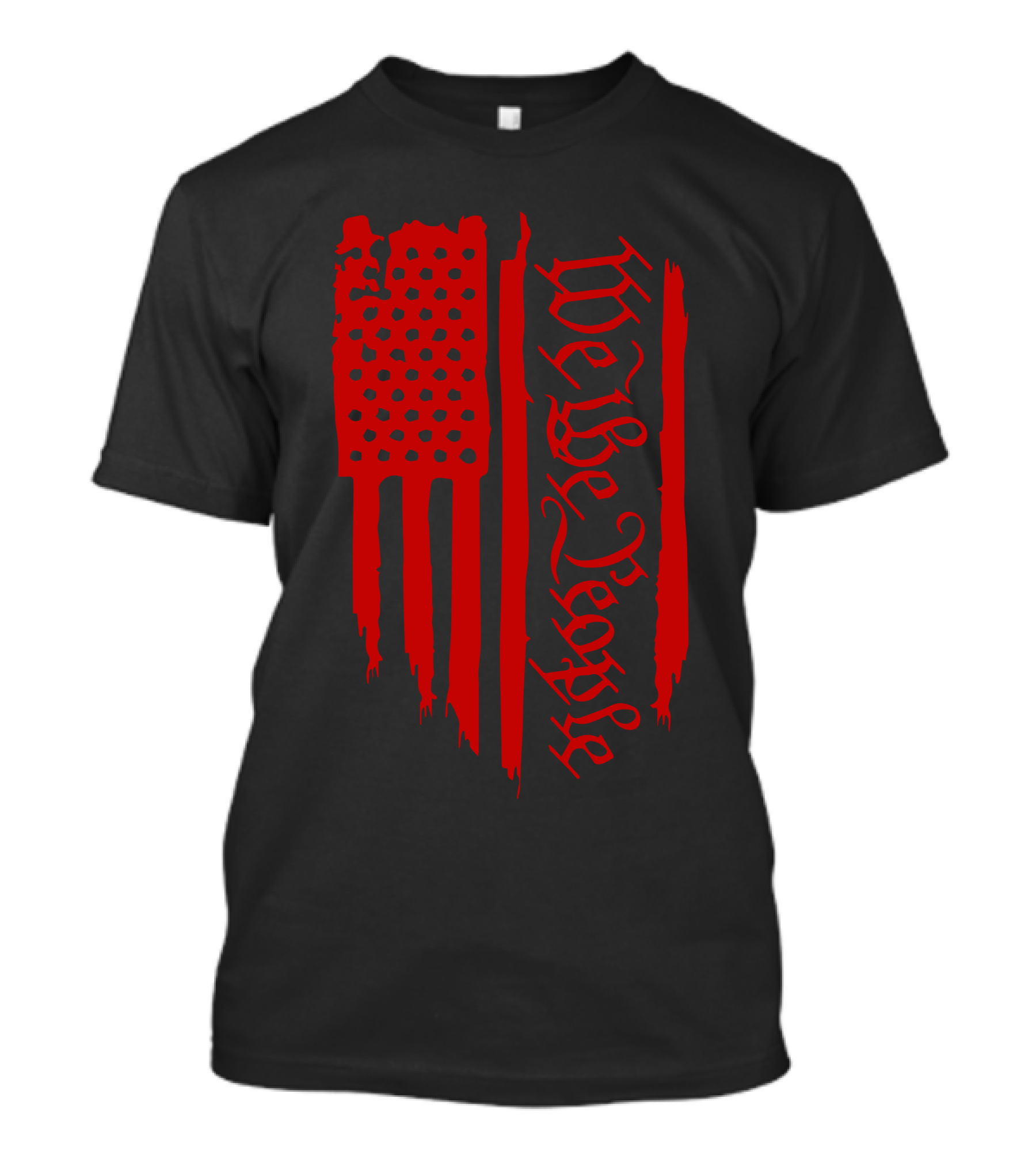 We The People Distressed Red American Flag Gothic T-Shirt