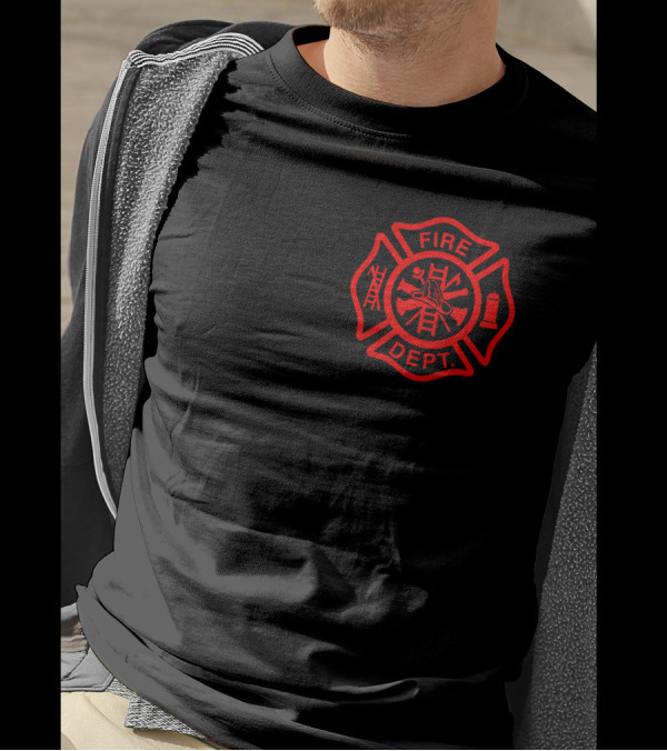 Fire Dept Red Thin Line Flag T-Shirt