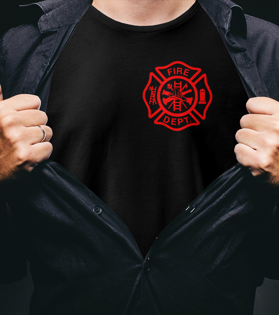 Fire Department Firefighter Hawaii Maltese Cross T-Shirt