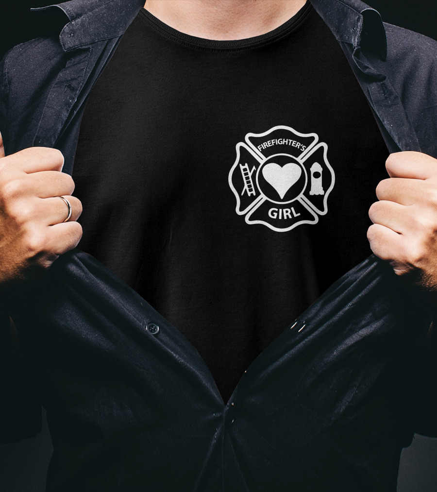 Firefighter's Girl Text With Firefighter T-Shirt