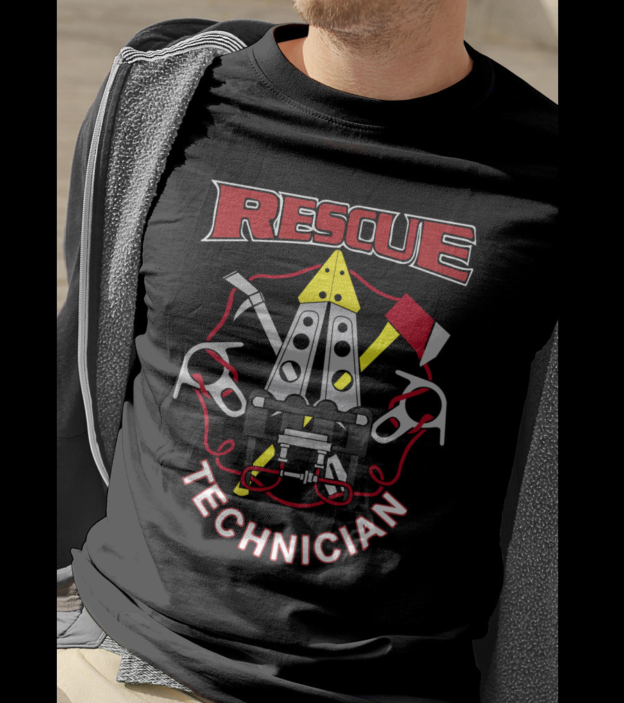 RESCUE TECHNICIAN Emblem With Tools And Equipment T-Shirt