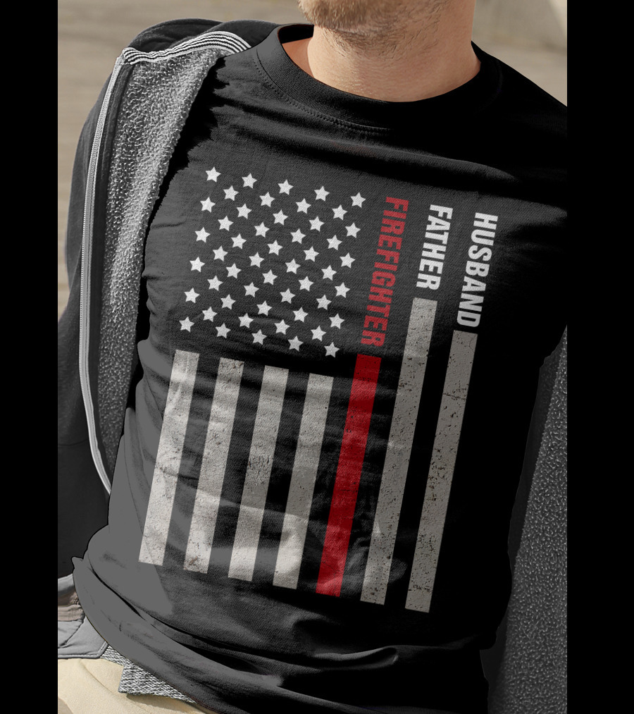 FIREFIGHTER BAR GRAPH RED STRIPE T-Shirt