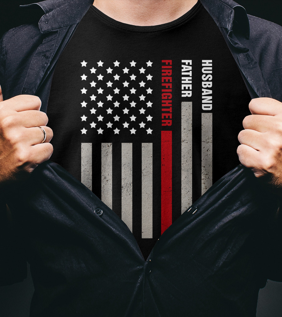 FIREFIGHTER BAR GRAPH RED STRIPE T-Shirt