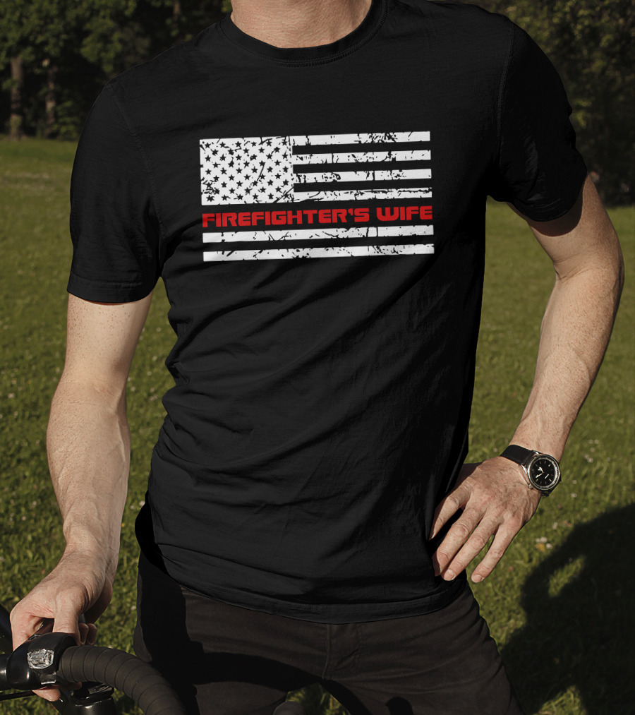 FIREFIGHTER'S WIFE Red Text T-Shirt