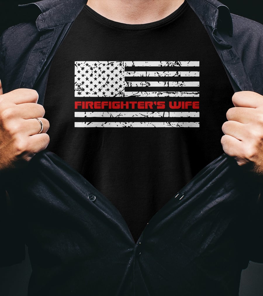 FIREFIGHTER'S WIFE Red Text T-Shirt