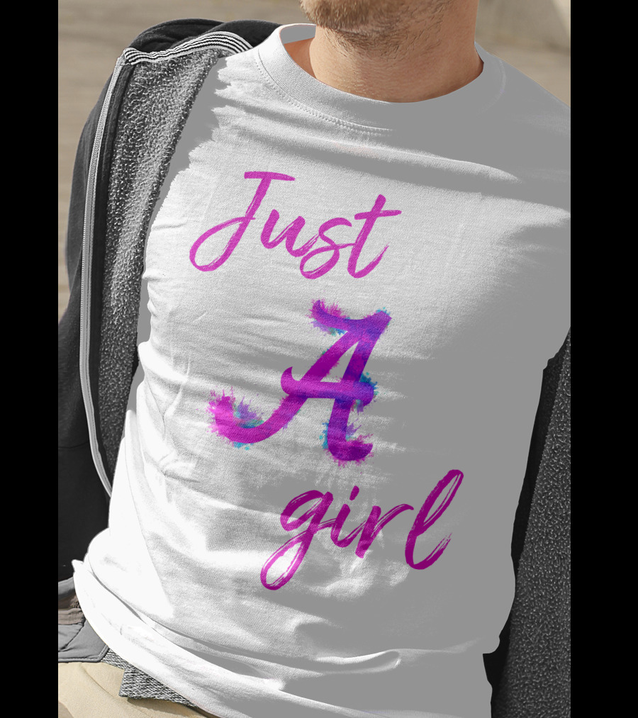 Just A Girl Aesthetic Calligraphy Bright Colors T-Shirt