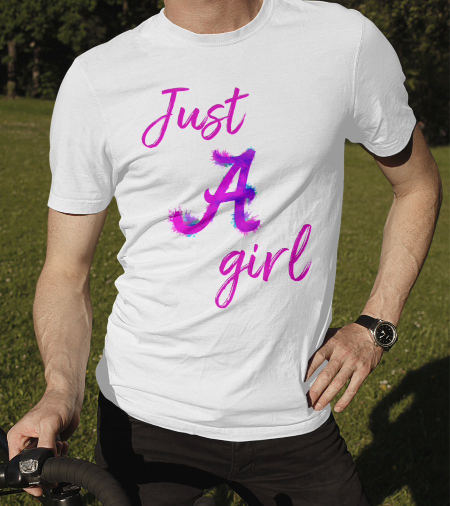 Just A Girl Aesthetic Calligraphy Bright Colors T-Shirt