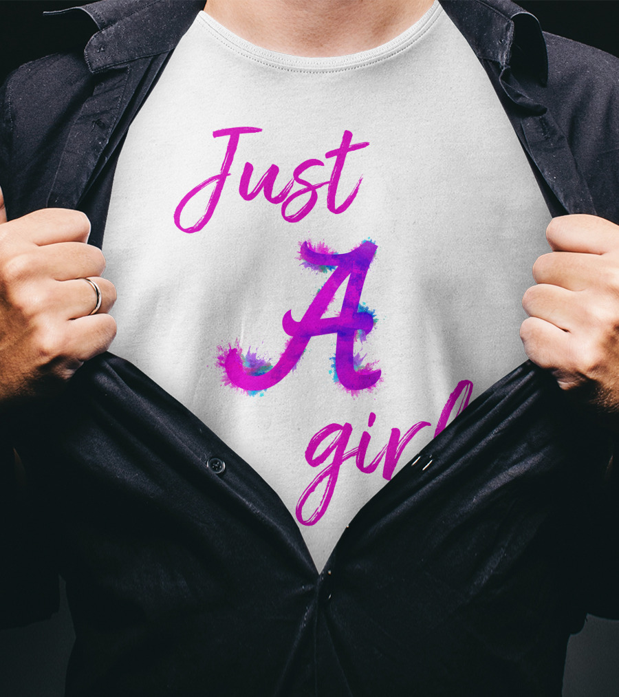 Just A Girl Aesthetic Calligraphy Bright Colors T-Shirt