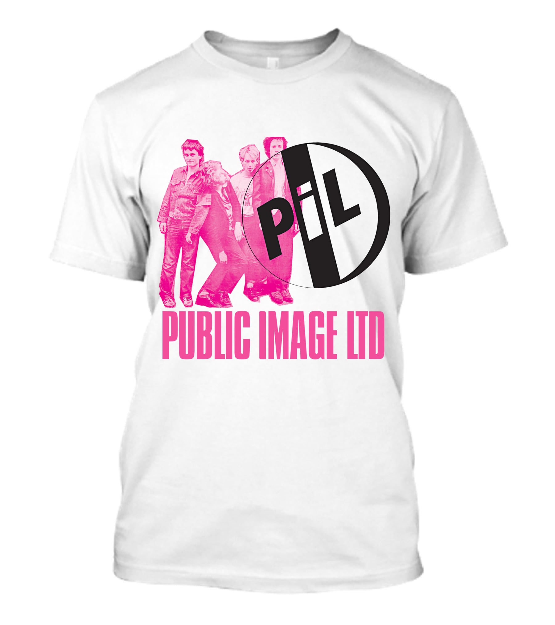 Public Image Ltd PiL Band Logo Pink T-Shirt