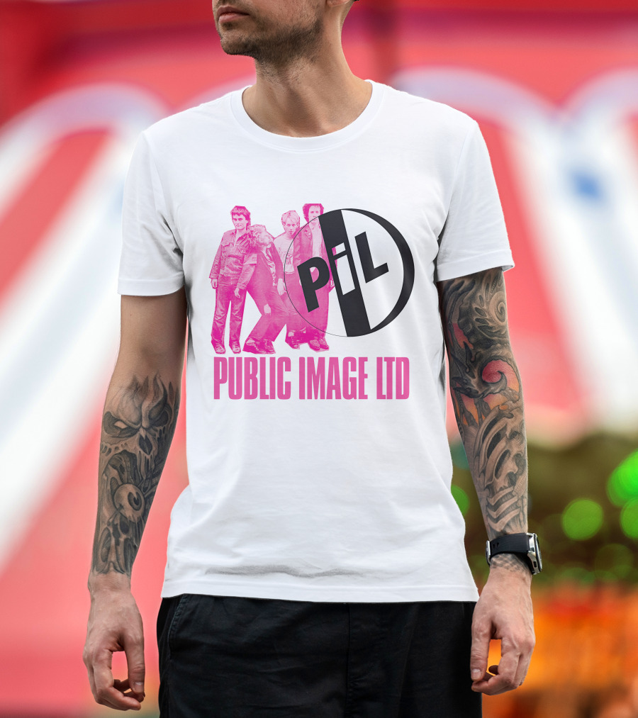 Public Image Ltd PiL Band Logo Pink T-Shirt