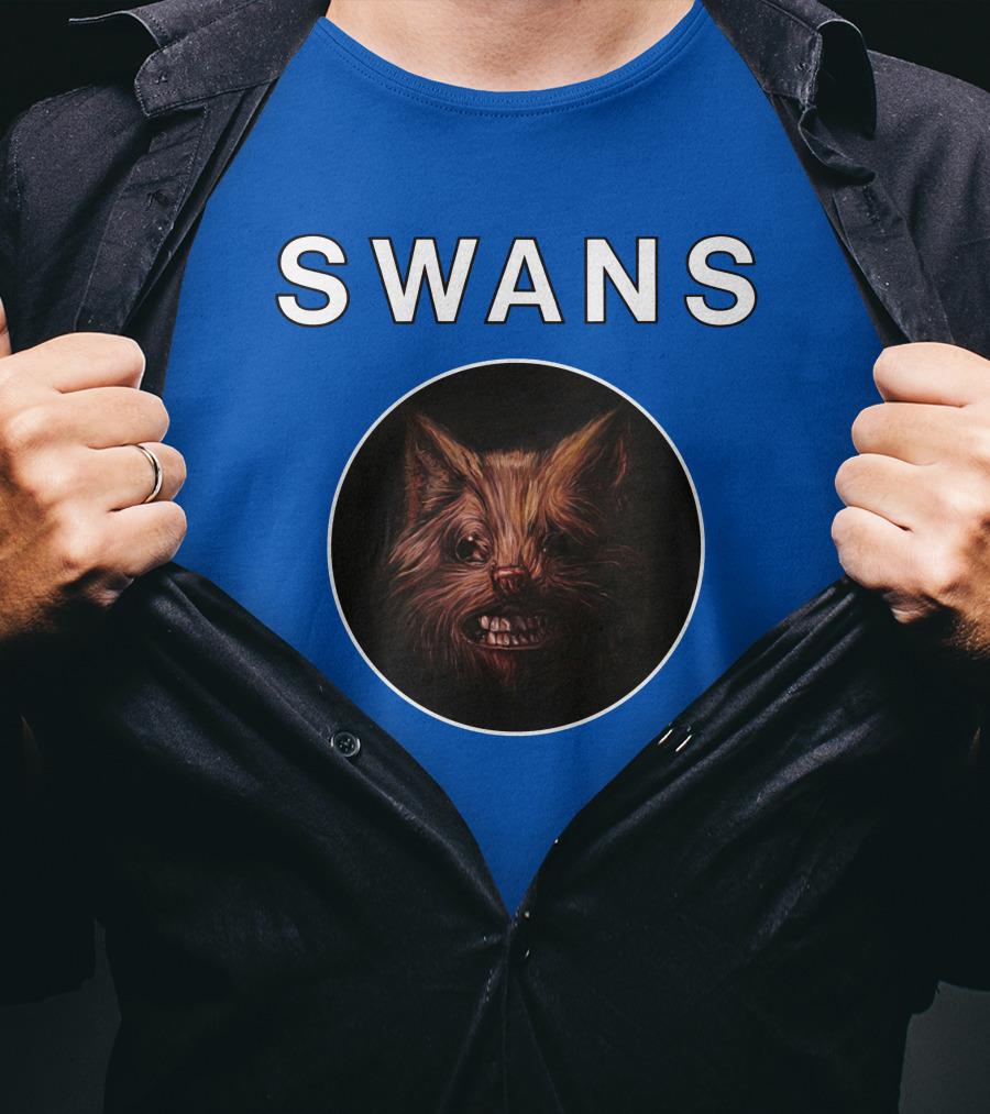 SWANS Ferocious Feline Face T-Shirt