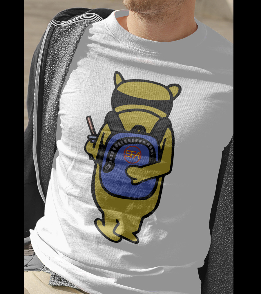 SFA Radiator Backpack Bear With Blue And Orange T-Shirt