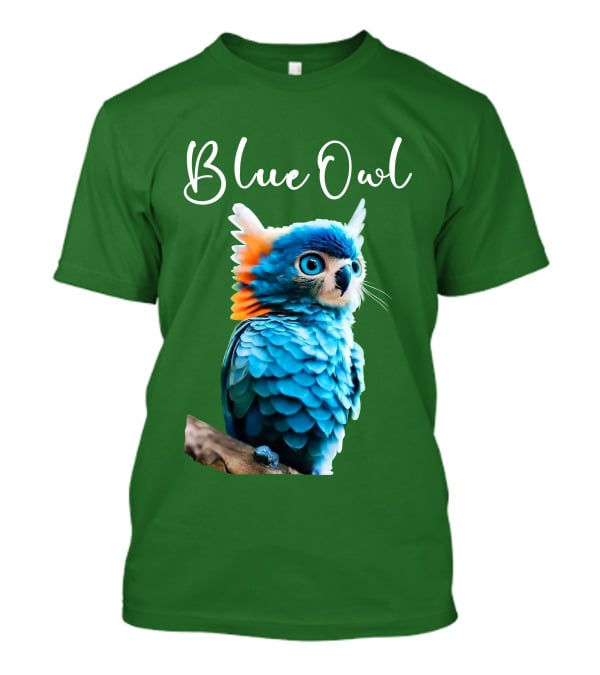 Beautiful Blue Owl Fantasy Creature T-Shirt