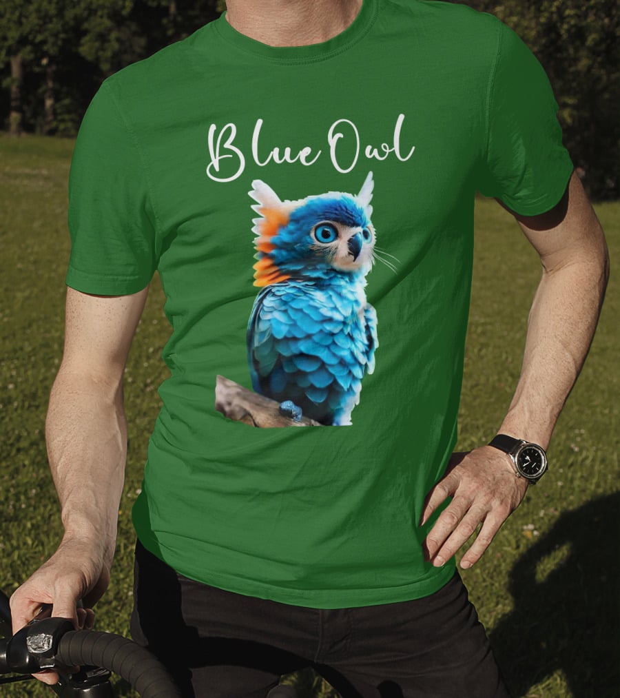 Beautiful Blue Owl Fantasy Creature T-Shirt